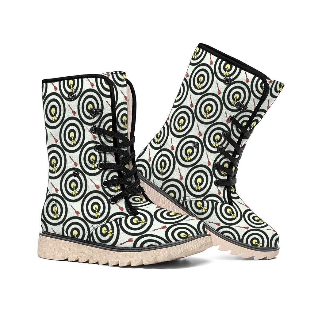 Dartboard Cartoon Pattern Print Winter Boots