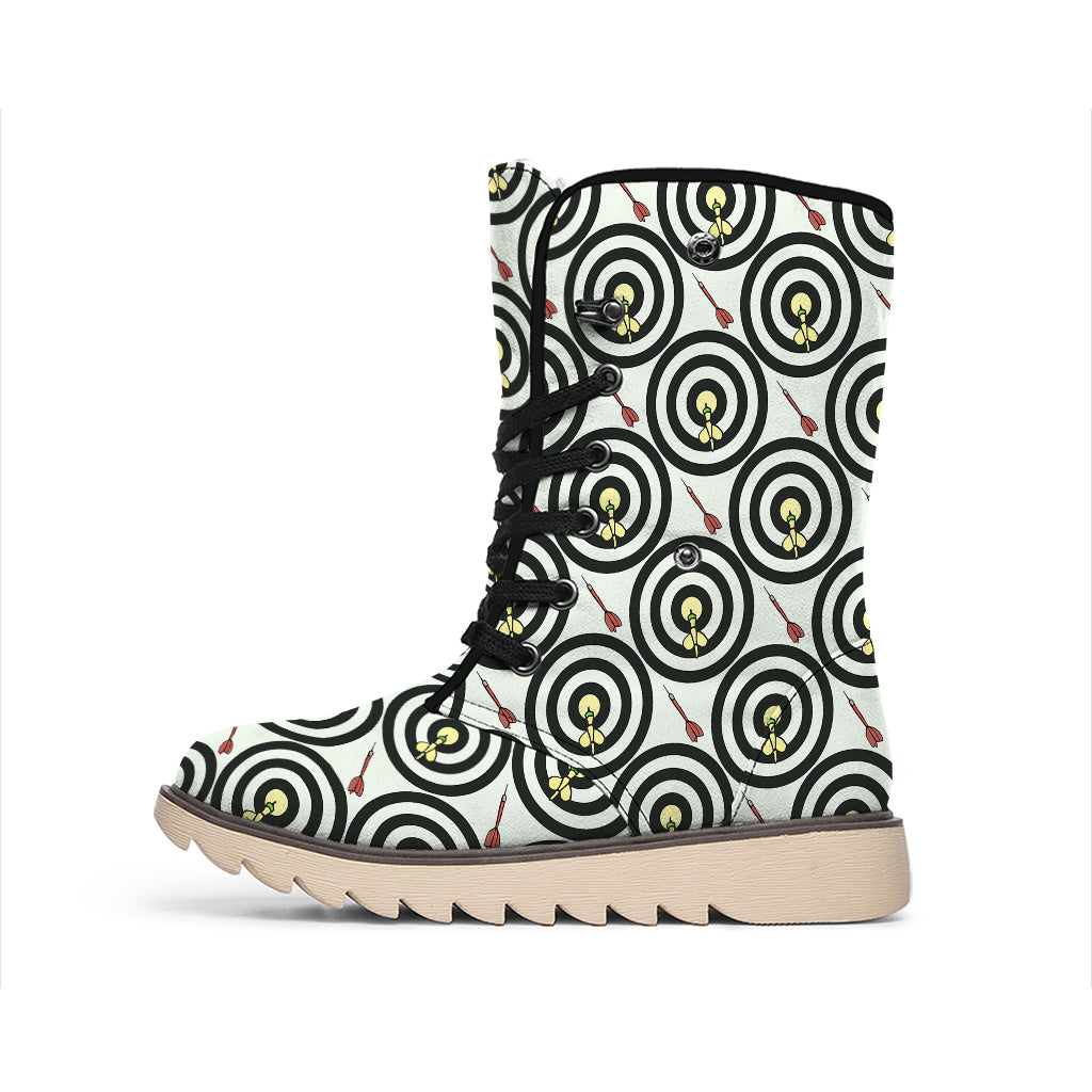 Dartboard Cartoon Pattern Print Winter Boots