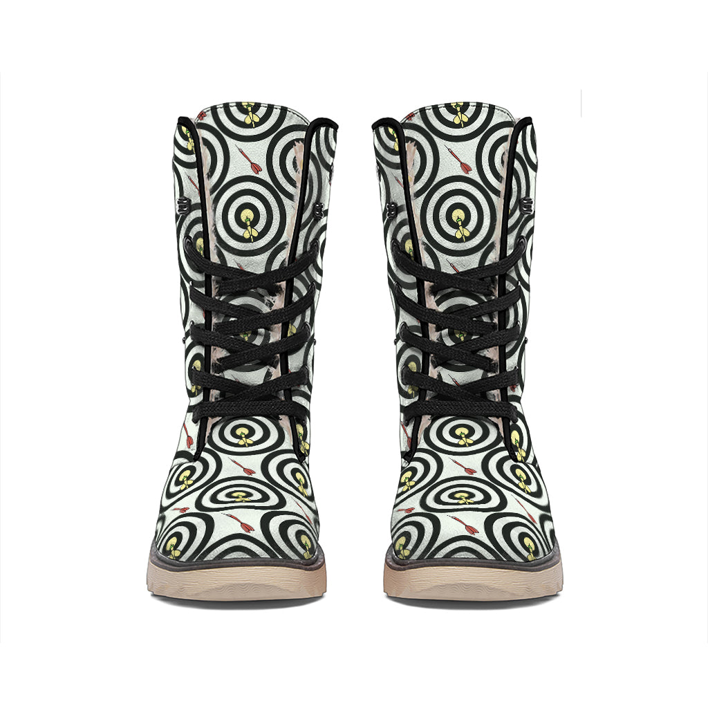 Dartboard Cartoon Pattern Print Winter Boots