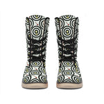 Dartboard Cartoon Pattern Print Winter Boots