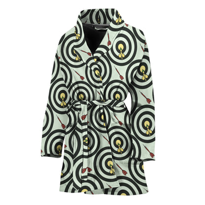 Dartboard Cartoon Pattern Print Women's Bathrobe