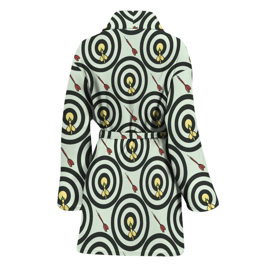 Dartboard Cartoon Pattern Print Women's Bathrobe