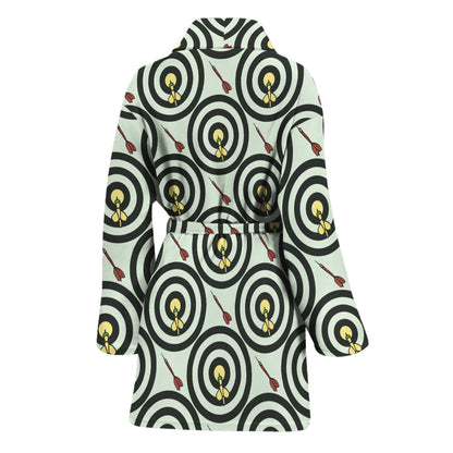 Dartboard Cartoon Pattern Print Women's Bathrobe