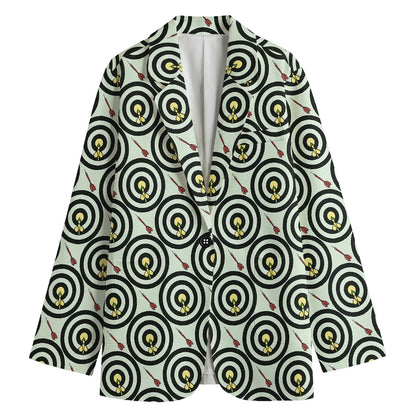 Dartboard Cartoon Pattern Print Women's Blazer