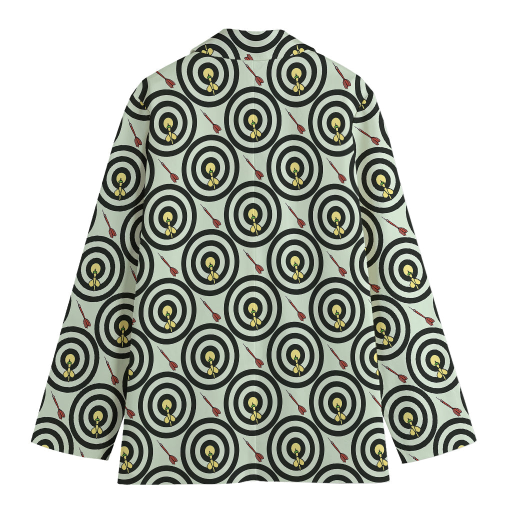 Dartboard Cartoon Pattern Print Women's Cotton Blazer