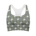 Dartboard Cartoon Pattern Print Women's Sports Bra