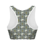 Dartboard Cartoon Pattern Print Women's Sports Bra