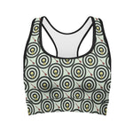 Dartboard Cartoon Pattern Print Women's Sports Bra