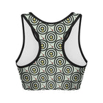 Dartboard Cartoon Pattern Print Women's Sports Bra