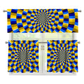 Dartboard Moving Optical Illusion 3 Piece Kitchen Curtains