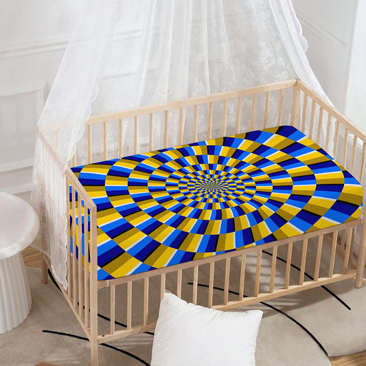 Dartboard Moving Optical Illusion Baby Crib Sheet