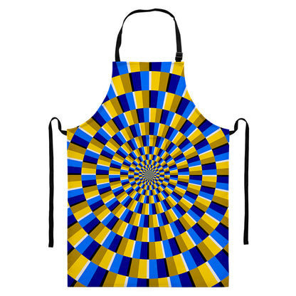 Dartboard Moving Optical Illusion Bib Apron With Pocket