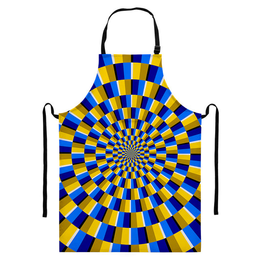 Dartboard Moving Optical Illusion Bib Apron With Pocket