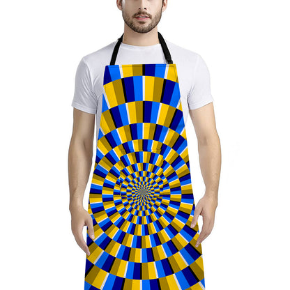 Dartboard Moving Optical Illusion Bib Apron With Pocket