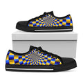 Dartboard Moving Optical Illusion Black Low Top Sneakers