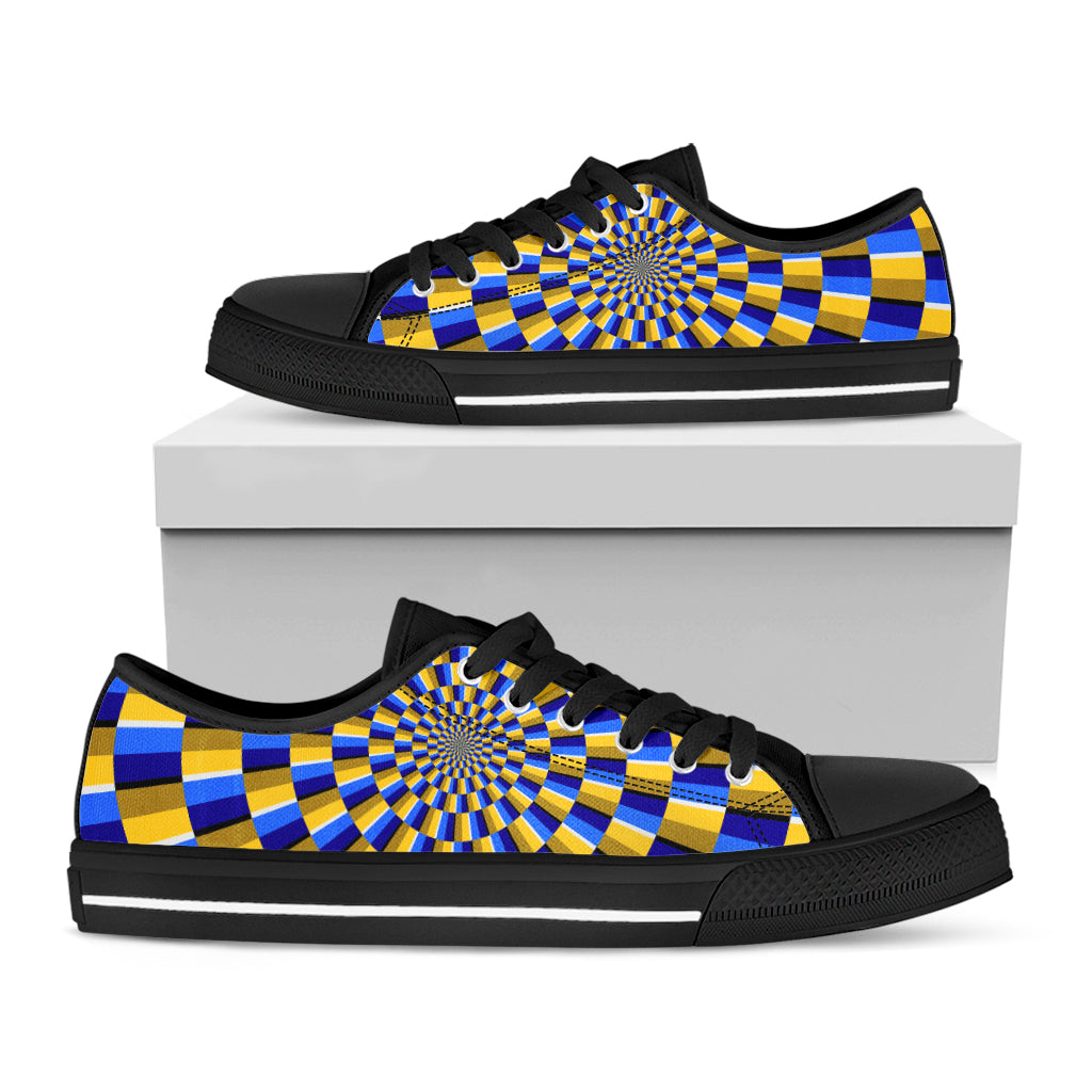 Dartboard Moving Optical Illusion Black Low Top Sneakers