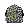 Dartboard Moving Optical Illusion Black Mesh Trucker Hat