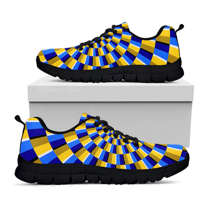 Dartboard Moving Optical Illusion Black Running Shoes