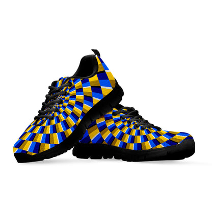 Dartboard Moving Optical Illusion Black Running Shoes