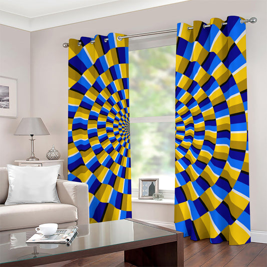 Dartboard Moving Optical Illusion Blackout Grommet Curtains