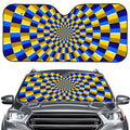 Dartboard Moving Optical Illusion Car Windshield Sun Shade
