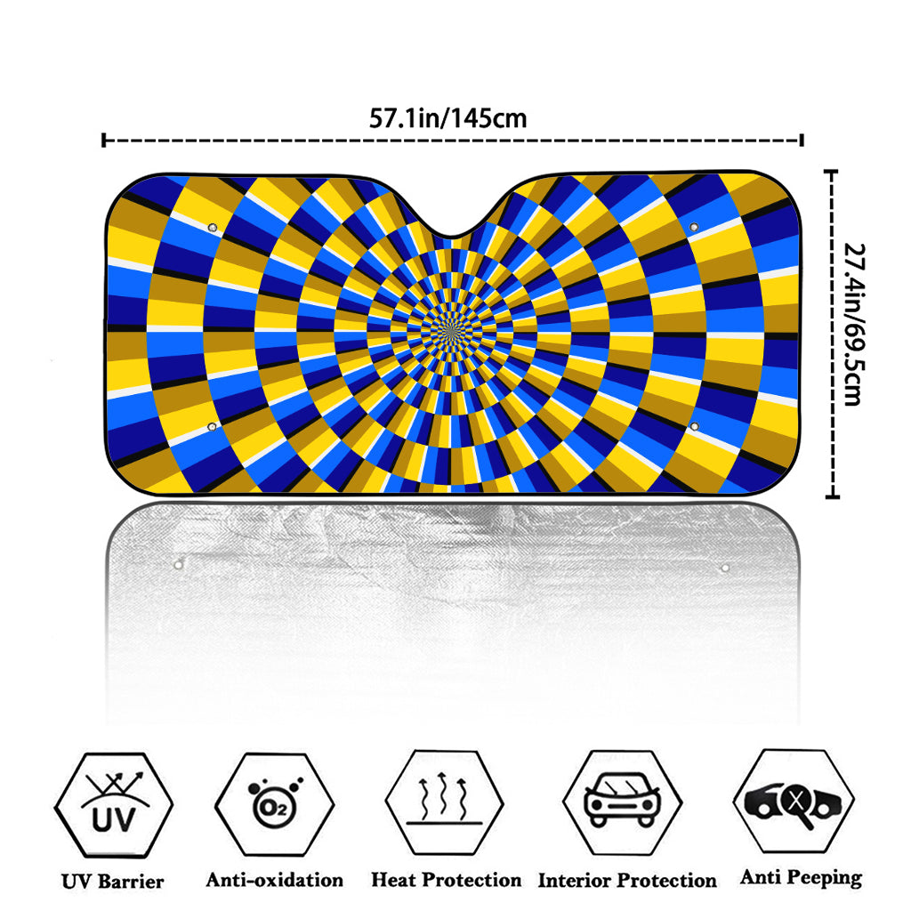 Dartboard Moving Optical Illusion Car Windshield Sun Shade