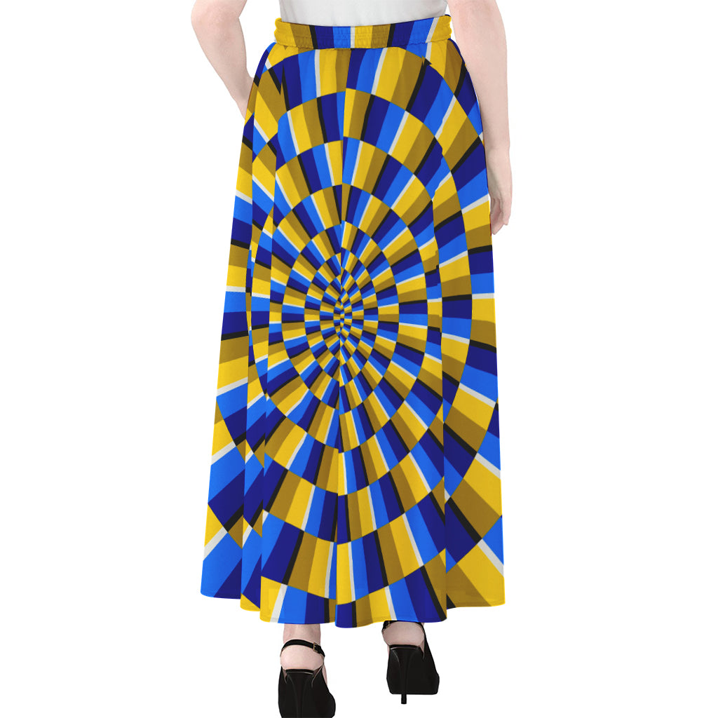 Dartboard Moving Optical Illusion Chiffon Maxi Skirt