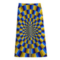 Dartboard Moving Optical Illusion Cotton Front Slit Maxi Skirt
