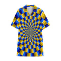 Dartboard Moving Optical Illusion Cotton Hawaiian Shirt