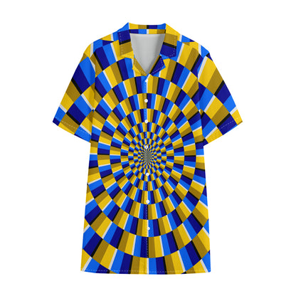 Dartboard Moving Optical Illusion Cotton Hawaiian Shirt