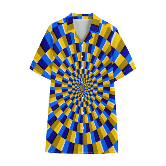 Dartboard Moving Optical Illusion Cotton Hawaiian Shirt