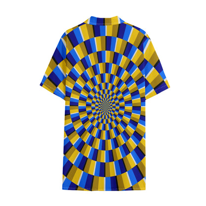 Dartboard Moving Optical Illusion Cotton Hawaiian Shirt