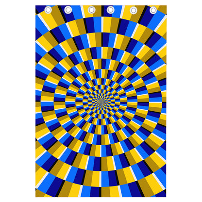 Dartboard Moving Optical Illusion Curtain