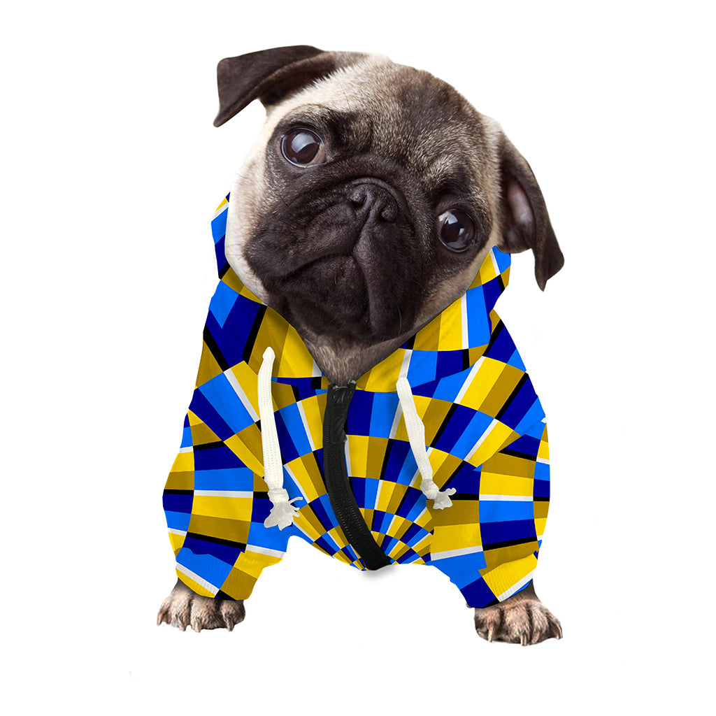 Dartboard Moving Optical Illusion Dog Zip Up Hoodie