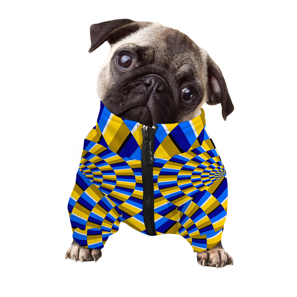 Dartboard Moving Optical Illusion Dog Zip Up Jacket