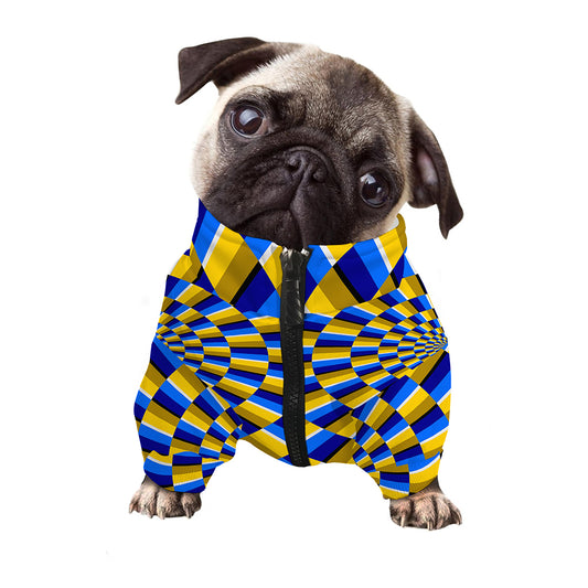 Dartboard Moving Optical Illusion Dog Zip Up Jacket