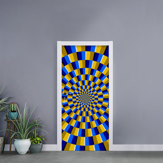 Dartboard Moving Optical Illusion Door Sticker