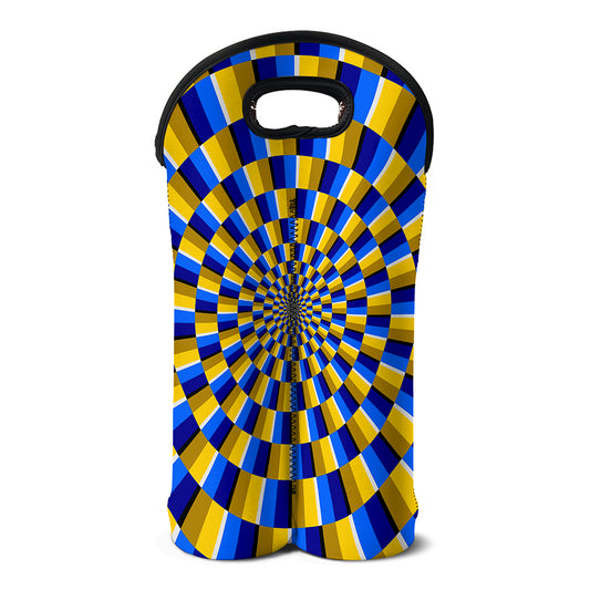 Dartboard Moving Optical Illusion Double Neoprene Wine Tote