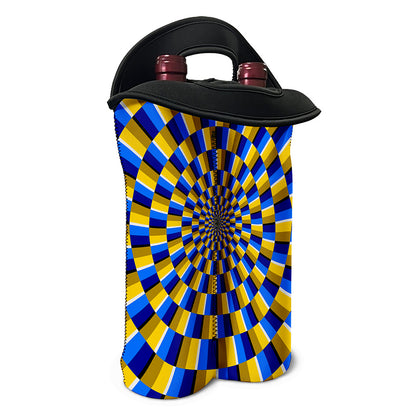 Dartboard Moving Optical Illusion Double Neoprene Wine Tote