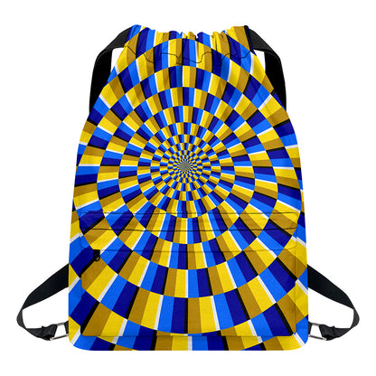 Dartboard Moving Optical Illusion Drawstring Backpack