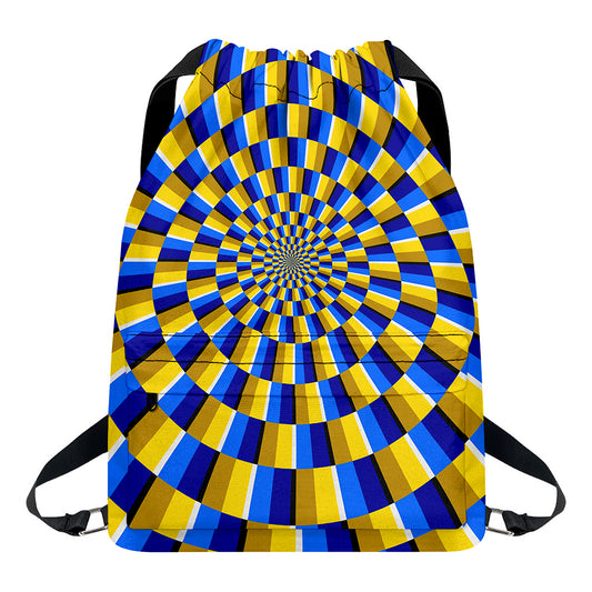 Dartboard Moving Optical Illusion Drawstring Backpack