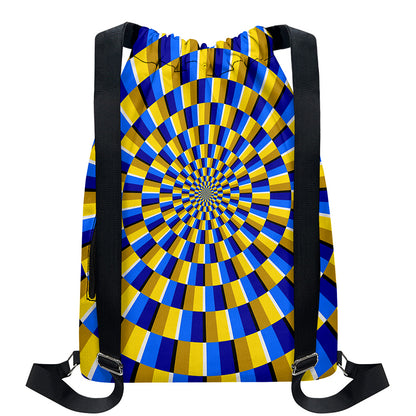 Dartboard Moving Optical Illusion Drawstring Backpack