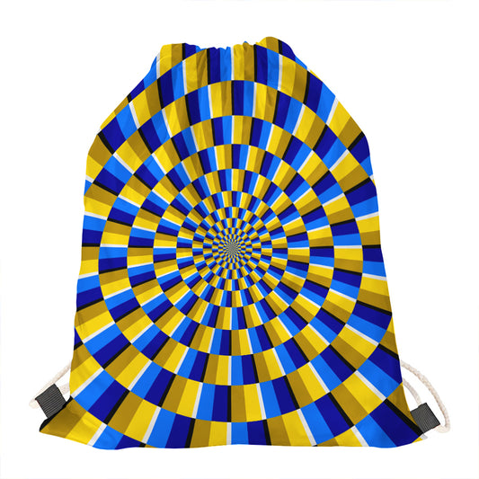 Dartboard Moving Optical Illusion Drawstring Bag