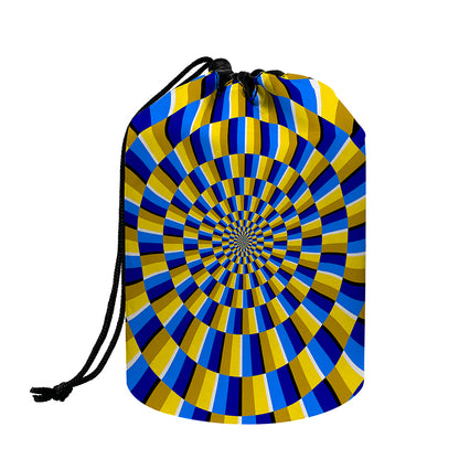 Dartboard Moving Optical Illusion Drawstring Makeup Bag