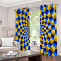 Dartboard Moving Optical Illusion Extra Wide Grommet Curtains
