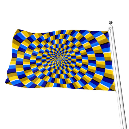 Dartboard Moving Optical Illusion Flag