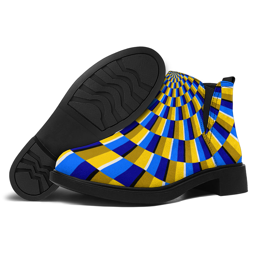 Dartboard Moving Optical Illusion Flat Ankle Boots