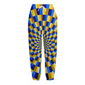 Dartboard Moving Optical Illusion Fleece Lined Knit Pants