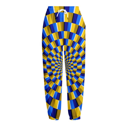 Dartboard Moving Optical Illusion Fleece Lined Knit Pants