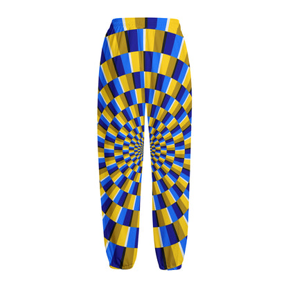 Dartboard Moving Optical Illusion Fleece Lined Knit Pants